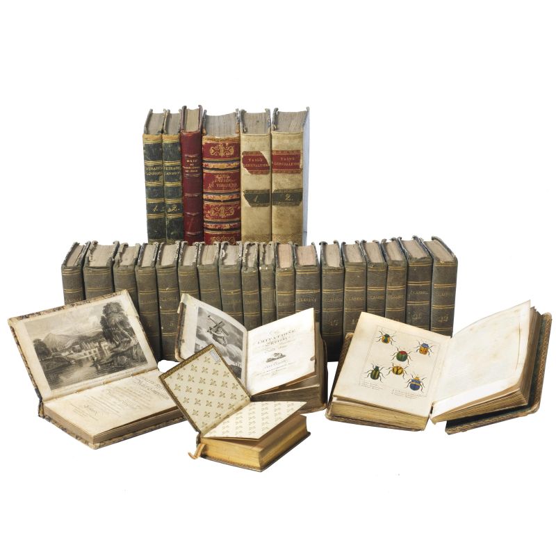 Lot including a collection of booklets (18 volumes) and eight other small format works (10 volumes).     Not collated, defects. Detailed description and additional images upon request.  - Auction BOOKS, MANUSCRIPTS AND AUTOGRAPHS - Pandolfini Casa d'Aste
