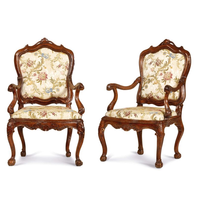 



A PAIR OF VENETIAN ARMCHAIRS, MID 18TH CENTURY  - Auction FURNITURE, WORKS OF ART AND MAJOLICA - Pandolfini Casa d'Aste