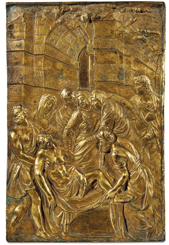 Close to Guglielmo della Porta, late 16th century, Christ deposed in The Tomb, bronze  - Auction PLAQUETS, MEDALS, BRONZETS - Pandolfini Casa d'Aste