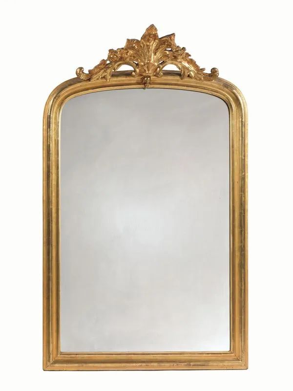Grande specchiera, fine sec. XIX, in legno intagliato e dorato, di forma&nbsp;&nbsp;  - Auction European Furniture - Pandolfini Casa d'Aste