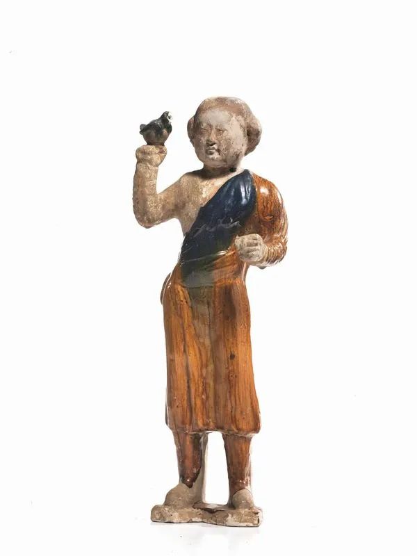 FIGURA IN CERAMICA SMALTATA, CINA, DINASTIA TANG (581-907)  - Auction Asian Art - Pandolfini Casa d'Aste
