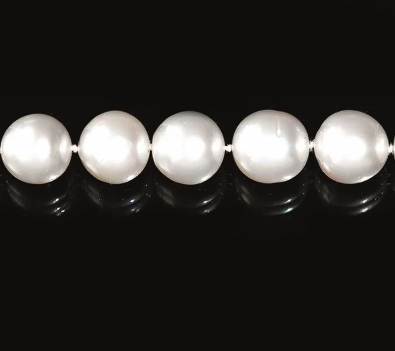 Collana in oro bianco e perle australiane  - Asta Argenti, Gioielli ed Orologi - Pandolfini Casa d'Aste