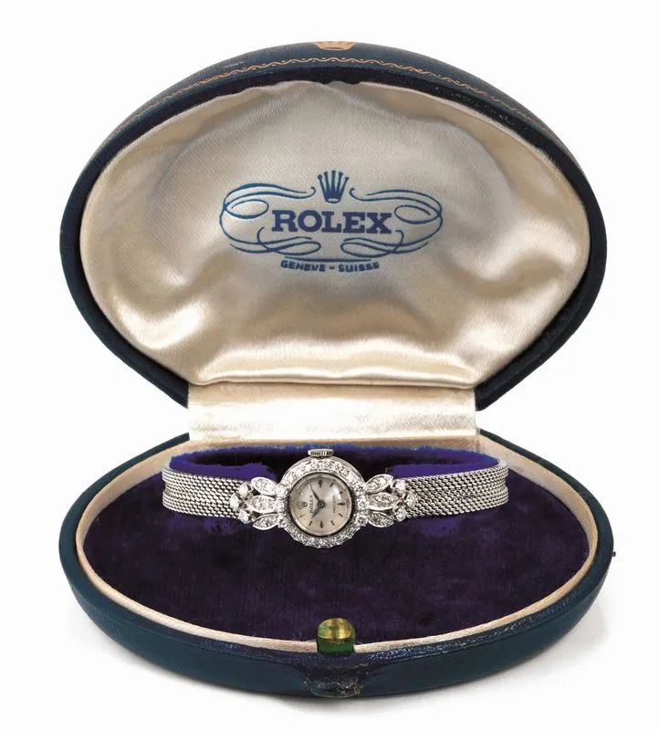 OROLOGIO DA POLSO PER SIGNORA ROLEX PRECISION REF. 9294, N. 236'991, IN ORO BIANCO E DIAMANTI, CON SCATOLA  - Auction Fine Jewels and Watches - Pandolfini Casa d'Aste