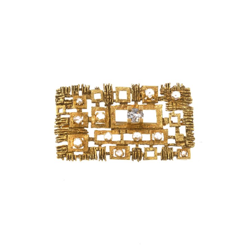 



DIAMOND BROOCH IN 18KT YELLOW GOLD  - Auction JEWELS - Pandolfini Casa d'Aste