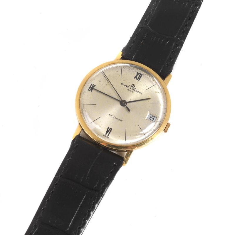 BAUME &amp; MERCIER BAUMATIC YELLOW GOLD WRISTWATCH  - Auction TIMED AUCTION | WATCHES AND PENS - Pandolfini Casa d'Aste