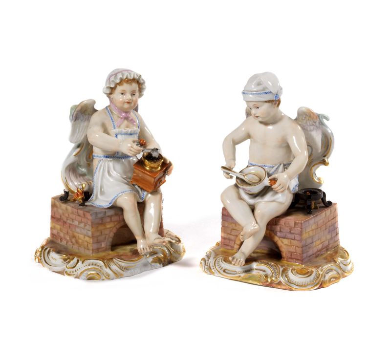 COPPIA DI GRUPPI, MEISSEN, SECOLO XIX  - Auction TIMED AUCTION | PAINTINGS, FURNITURE AND WORKS OF ART - Pandolfini Casa d'Aste
