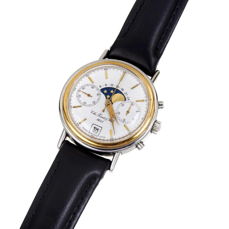 



TISSOT MOON PHASES STEEL AND GOLD CHRONOGRAPH  - Auction WATCHES - Pandolfini Casa d'Aste