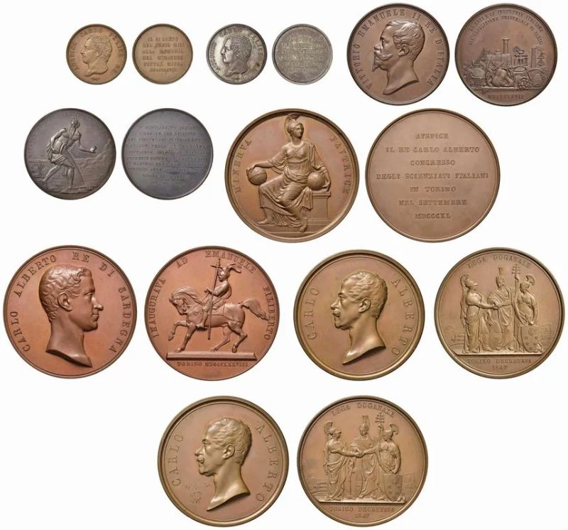 OTTO MEDAGLIE, CASA SAVOIA  - Auction Collectible coins and medals. From the Middle Ages to the 20th century. - Pandolfini Casa d'Aste
