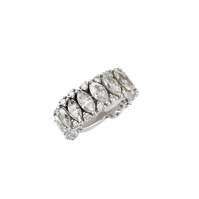 DIAMOND BAND RING IN 18KT WHITE GOLD  - Auction ONLINE AUCTION | JEWELS - Pandolfini Casa d'Aste