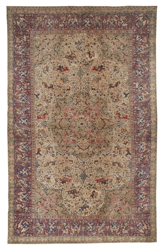      TAPPETO INDO-KIRMAN, 1850   - Auction important antique rugs - Pandolfini Casa d'Aste
