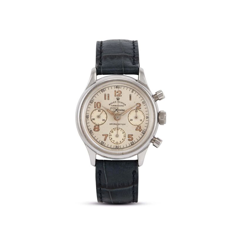 



RARO ROLEX OYSTER CHRONOGRAPHE REF. 4048 JOYERIA RIVIERA N. 2958XX ANNI '40  - Asta OROLOGI DA POLSO E DA TASCA - Pandolfini Casa d'Aste