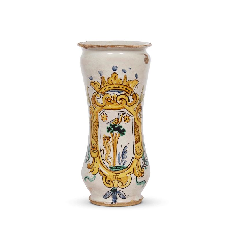 A PHARMACY JAR (ALBARELLO), CASTELLI, SECOND HALF 18TH CENTURY  - Auction A COLLECTION OF MAJOLICA APOTHECARY VASES - Pandolfini Casa d'Aste