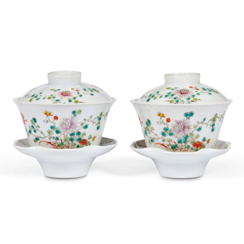 A PAIR OF CUPS WITH SAUCERS AND COVERS, CHINA, 20TH CENTURY  - Auction Asian Art | 东方艺术 - Pandolfini Casa d'Aste