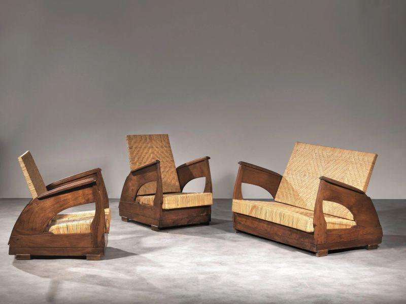      Coppia di poltrone e divano   - Asta DESIGN E ARTI DECORATIVE DEL '900 - Pandolfini Casa d'Aste