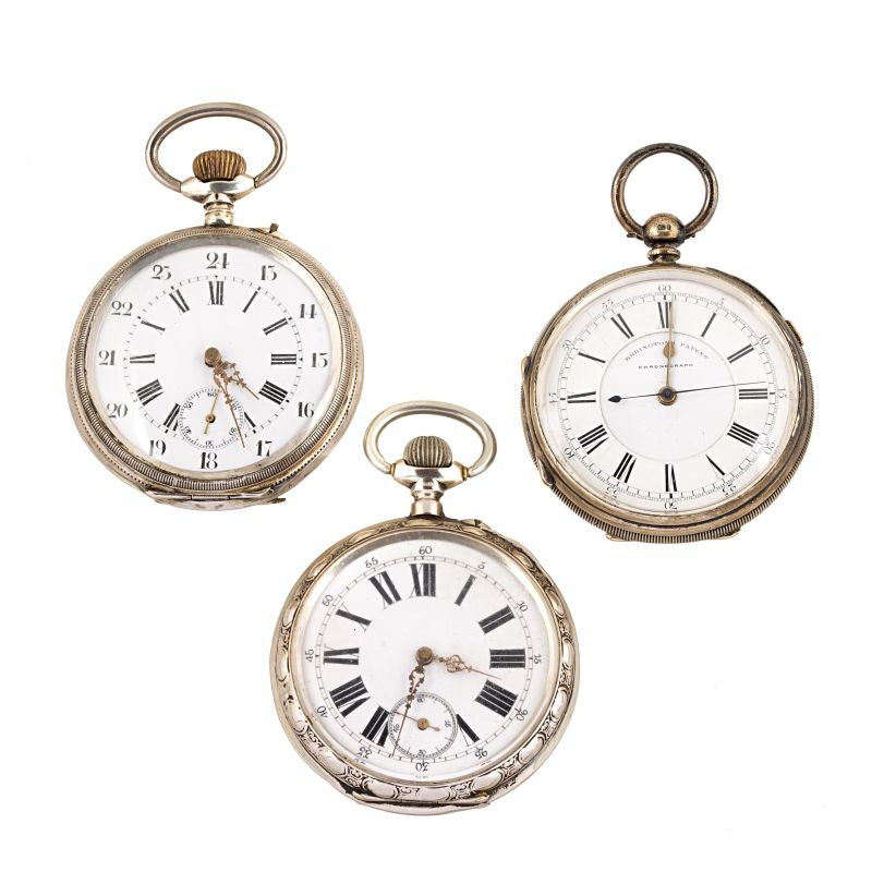 



THREE SILVER POCKET WATCHES  - Auction WATCHES - Pandolfini Casa d'Aste
