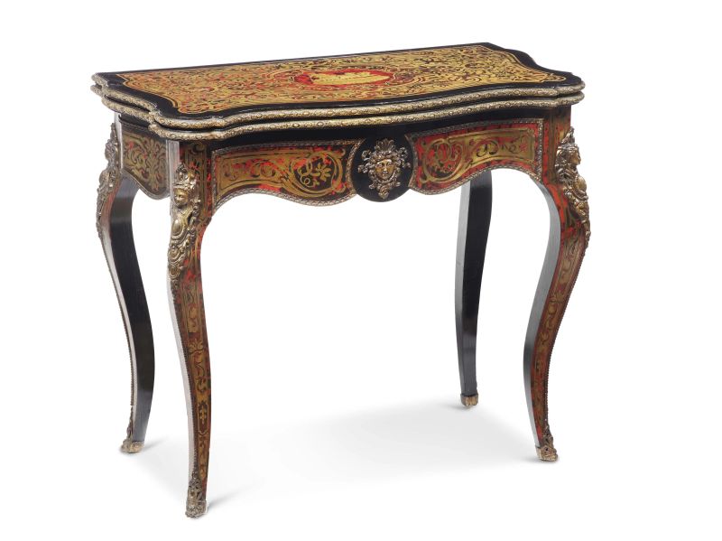 TAVOLO DA GIOCO IN STILE BOULLE, SECOLO XIX  - Auction FOUR CENTURIES OF STYLE BETWEEN ITALY AND FRANCE - Pandolfini Casa d'Aste