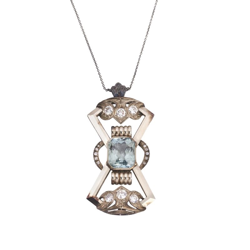 SINGULARU Collana Hope Donna In Ottone Placcato Oro 18K Con Opale Sintetico, Catena 40+5 Cm, Garanzia 3 Anni