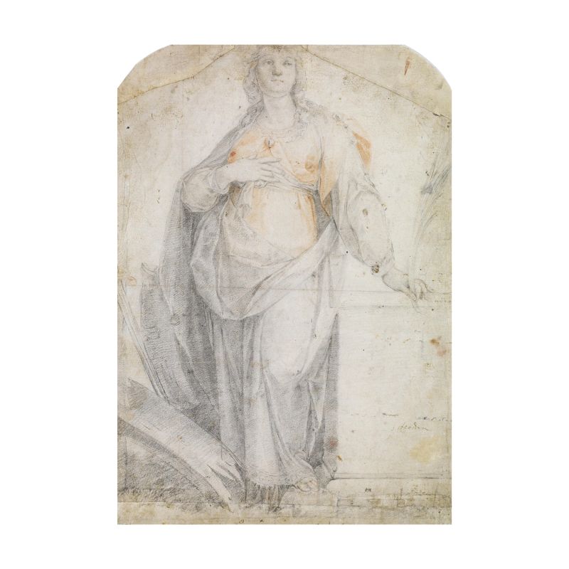 Roman school, early 17th century  - Auction TIMED AUCTION | WORKSONPAPER: DRAWINGS, PAINTINGS AND PRINTS - Pandolfini Casa d'Aste