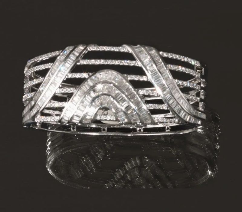 Bracciale in oro bianco e diamanti  - Auction Important Jewels and Watches - I - Pandolfini Casa d'Aste