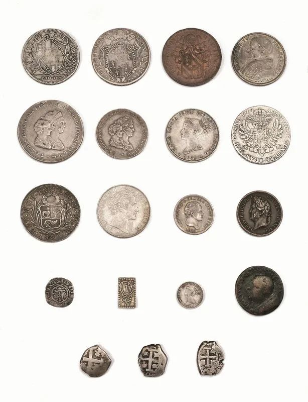 LOTTO DI DICIANNOVE MONETE (19):  - Auction European Silver and Coins - Pandolfini Casa d'Aste