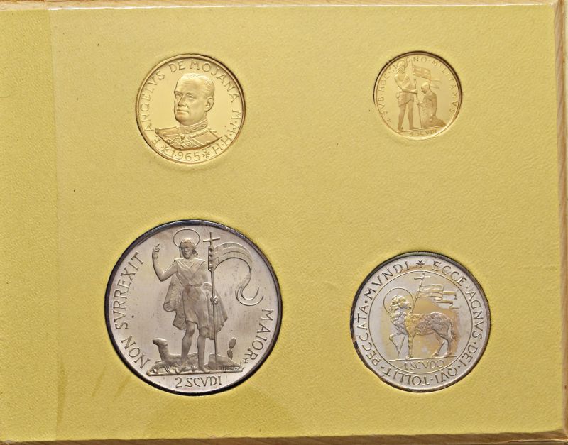 MALTA, SOVRANO MILITARE ORDINE DEI CAVALIERI DI MALTA, GRAN MAESTRO ANGELO DE MOJANA DI COLOGNA (1962-1988), PROOF SET 1965  - Auction Coins and Medals - Pandolfini Casa d'Aste