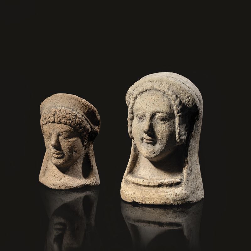 



COPPIA DI TESTE VOTIVE  - Auction ANTIQUITIES - Pandolfini Casa d'Aste