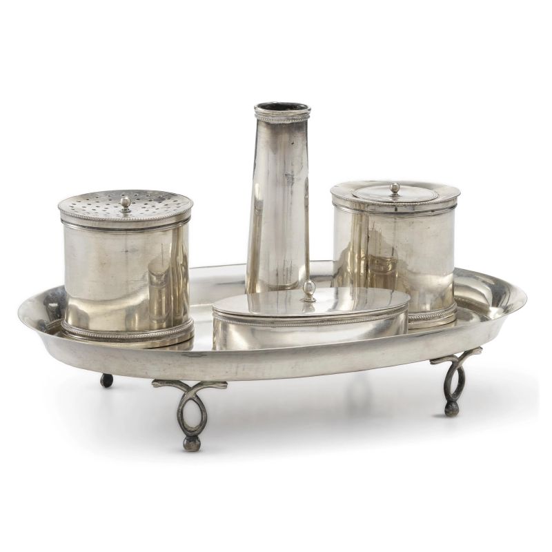 A SILVER INKWELL, FLORENCE, 1815 CIRCA, MARK OF BOCCINI  - Auction Italian and european silvers - Pandolfini Casa d'Aste