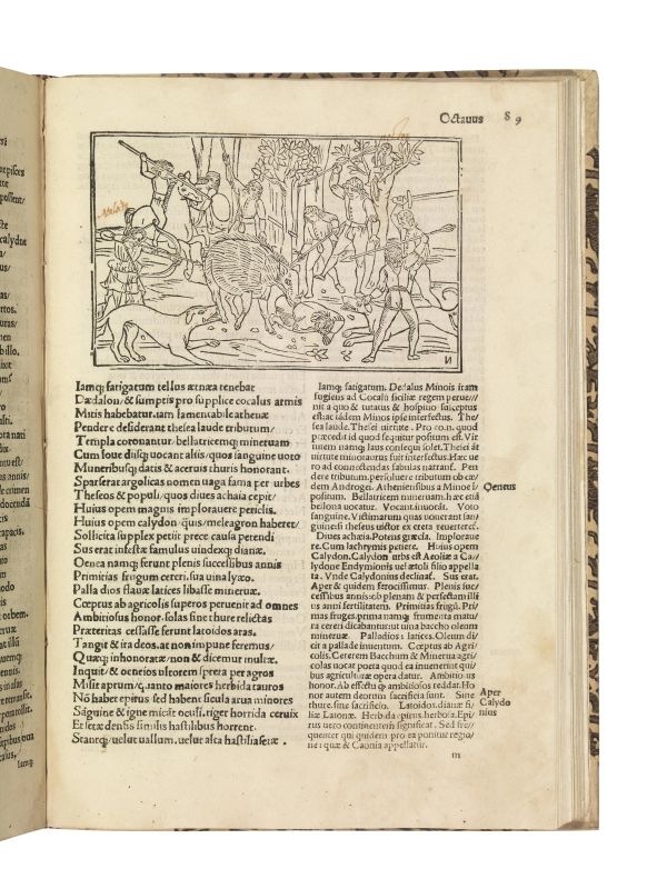      (Illustrati 500)   OVIDIUS Naso, Publius.   Metamorphosin castigatissimam cum Raphaelis Regii commentariis emendatissimis.   (Impressum Parmae, expensis &amp; labore Francisci Mazalis calcographi dilligentissimi, 1505 Cal. Maii).   - Asta LIBRI, MANOSCRITTI E AUTOGRAFI - Pandolfini Casa d'Aste