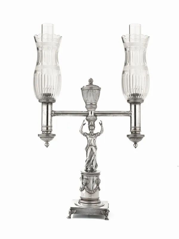 LAMPADA DA TAVOLO, NAPOLI, 1830 CIRCA  - Auction Italian and European silver and objets de vertu - Pandolfini Casa d'Aste
