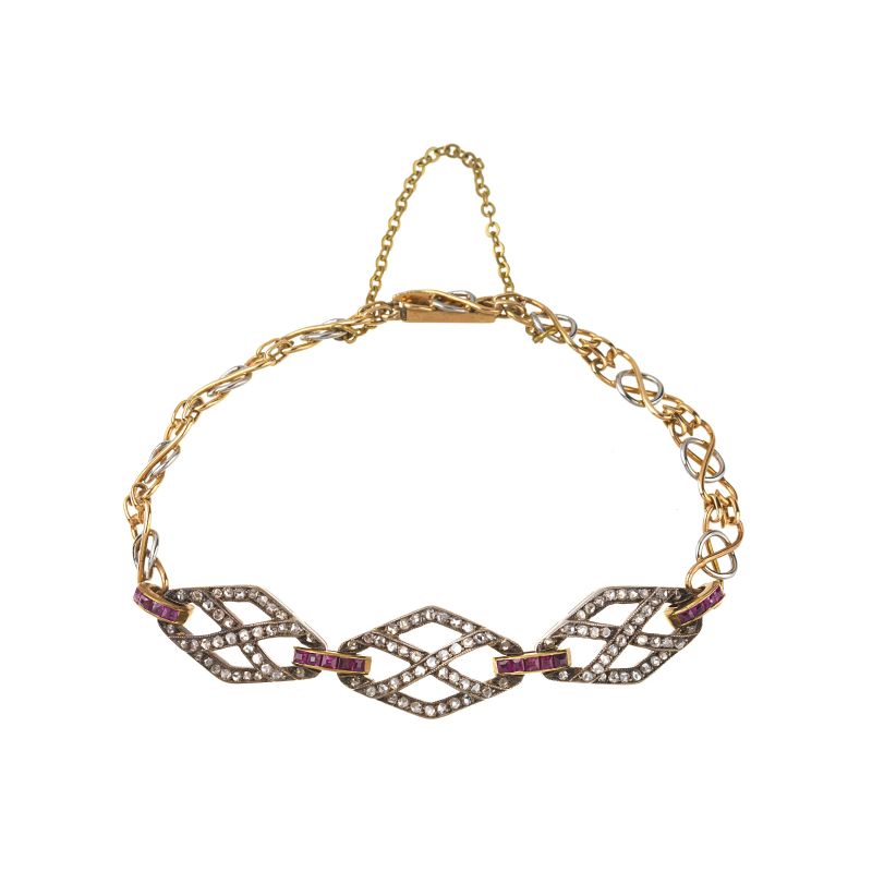 



RUBY AND DIAMOND BRACELET IN GOLD AND SILVER   - Auction JEWELS - Pandolfini Casa d'Aste