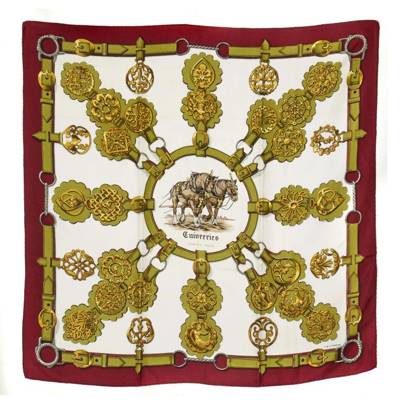 HERMES FOULARD CUIVERIES  - Asta VINTAGE: BORSE E ACCESSORI DI HERMES, LOUIS VUITTON E ALTRE GRANDI MAISON - Pandolfini Casa d'Aste