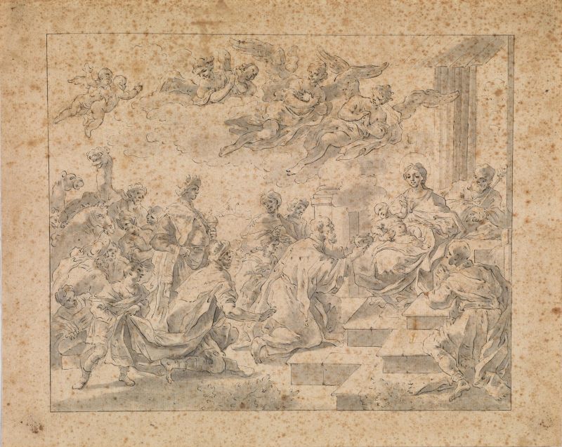      Scuola italiana, sec. XVIII   - Asta Opere su carta: disegni, dipinti e stampe dal secolo XV al XIX - Pandolfini Casa d'Aste