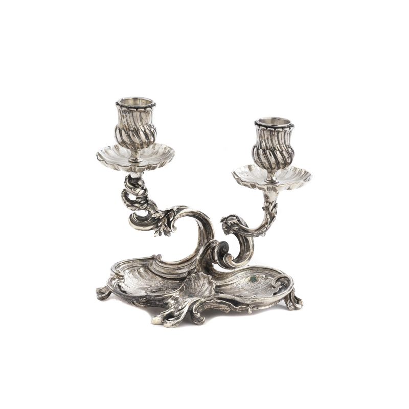 CANDELABRO DA TOILETTE, FIRENZE, SECOLO XX, ARGENTERIA BELFIORE  - Auction TIMED AUCTION | FINE SILVER - Pandolfini Casa d'Aste