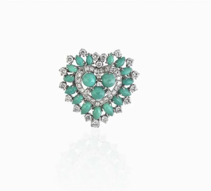 SPILLA, BULGARI, IN ORO BIANCO, TURCHESI E DIAMANTI  - Auction Fine Jewels - I - Pandolfini Casa d'Aste