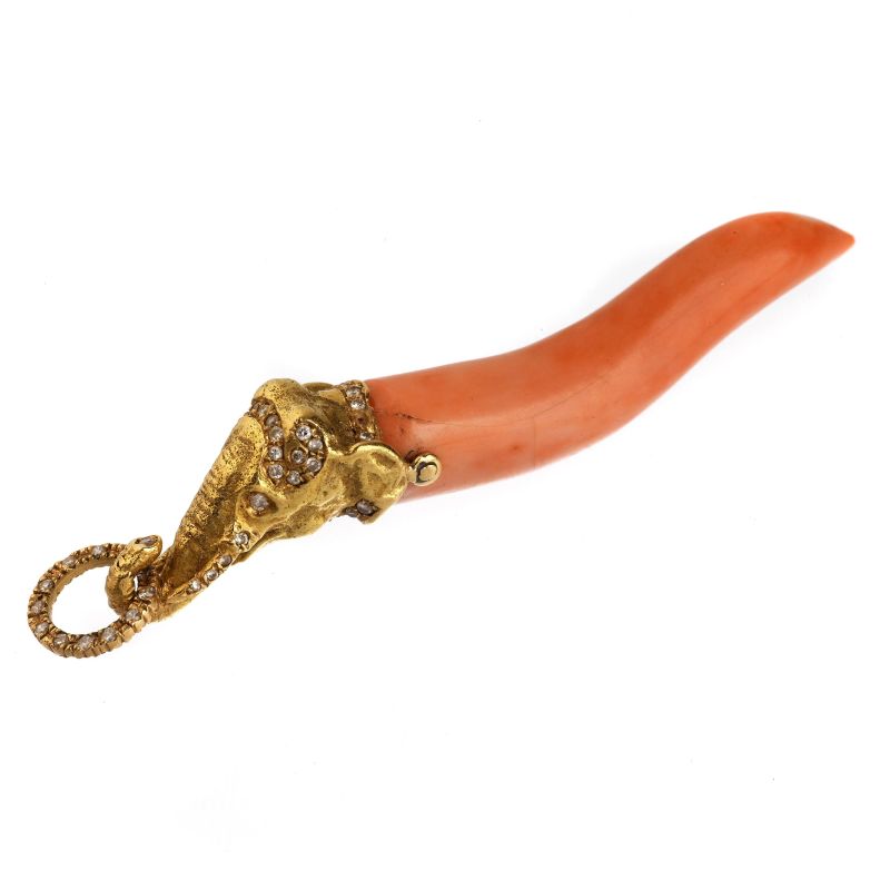 CORAL HORN  - Auction ONLINE AUCTION | THE ART OF JEWELLERY - Pandolfini Casa d'Aste