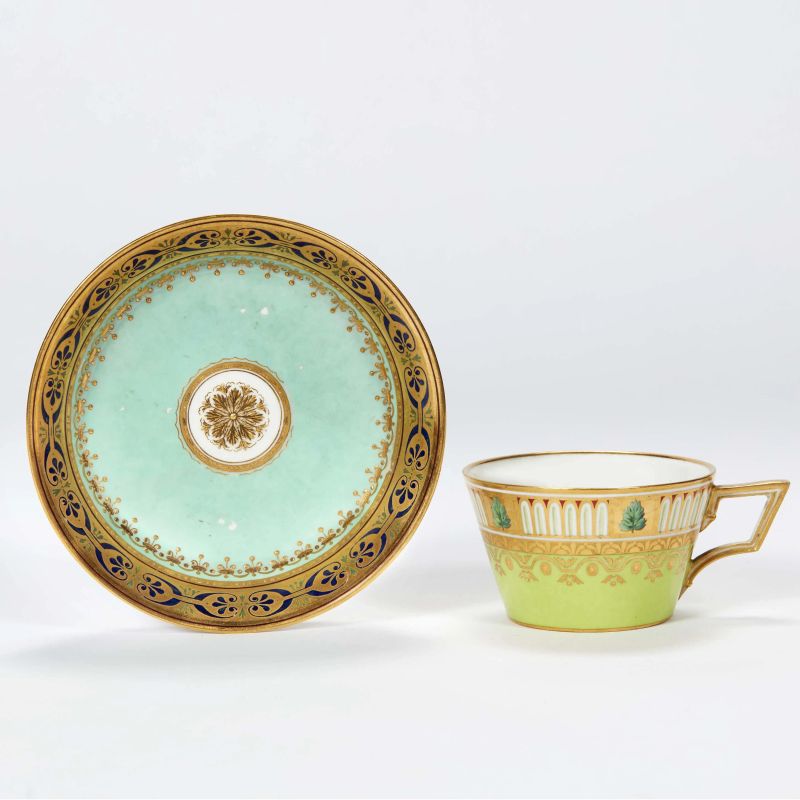 TAZZINA CON PIATTINO, VIENNA, PRIMA METÀ SECOLO XIX  - Auction TIMED AUCTION | A HUNDRED COLLECTABLE CUPS - Pandolfini Casa d'Aste