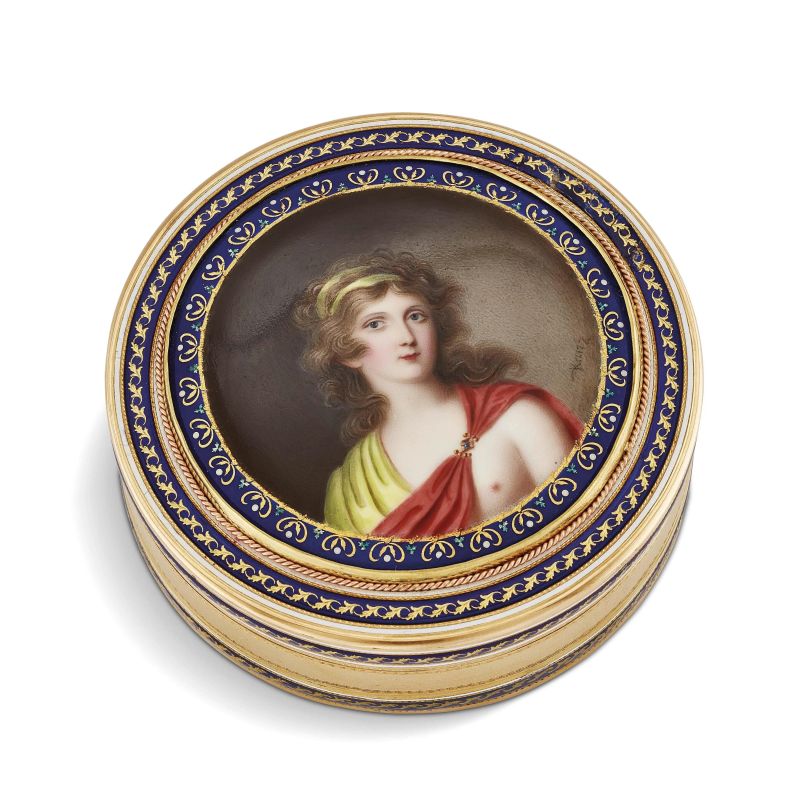 ROUND ENAMELED GOLD SNUFF BOX FRANCE SECOND HALF 18TH CENTURY  - Auction JEWELS - Pandolfini Casa d'Aste