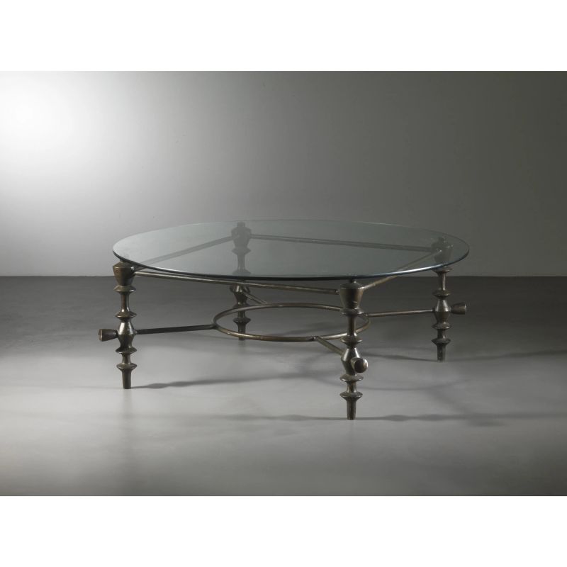 CENTER LOW TABLE, METAL STRUCTURE, GLASS TOP  - Auction 20th CENTURY DESIGN - Pandolfini Casa d'Aste