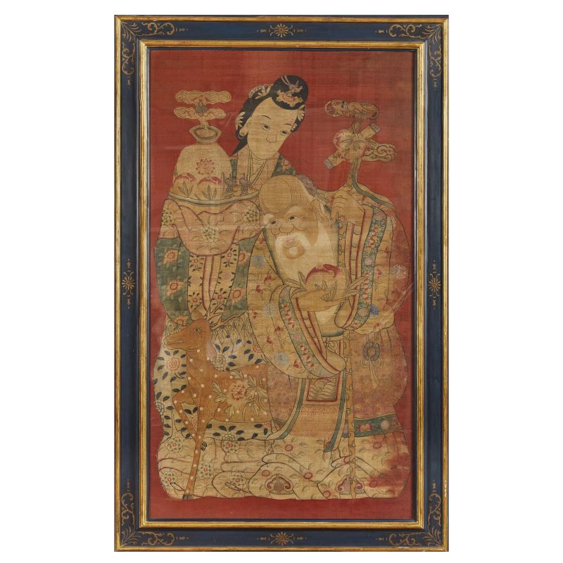 A EMBROIDERED PAINTING, CHINA, QING DYNASTY, 19TH CENTURY  - Auction TIMED AUCTION | Asian Art | &#19996;&#26041;&#33402;&#26415; - Pandolfini Casa d'Aste