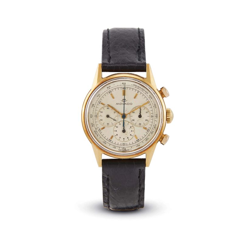 Movado : MOVADO CRONOGRAFO IN ORO GIALLO  - Asta OROLOGI - Pandolfini Casa d'Aste