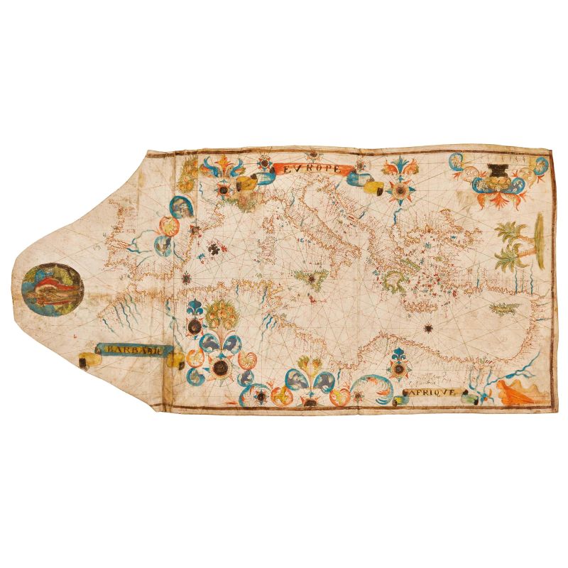 Nice and detailed map of the Mediterranean Sea produced in France in the 16th Century  - Auction BOOKS, MANUSCRIPTS AND AUTOGRAPHS - Pandolfini Casa d'Aste