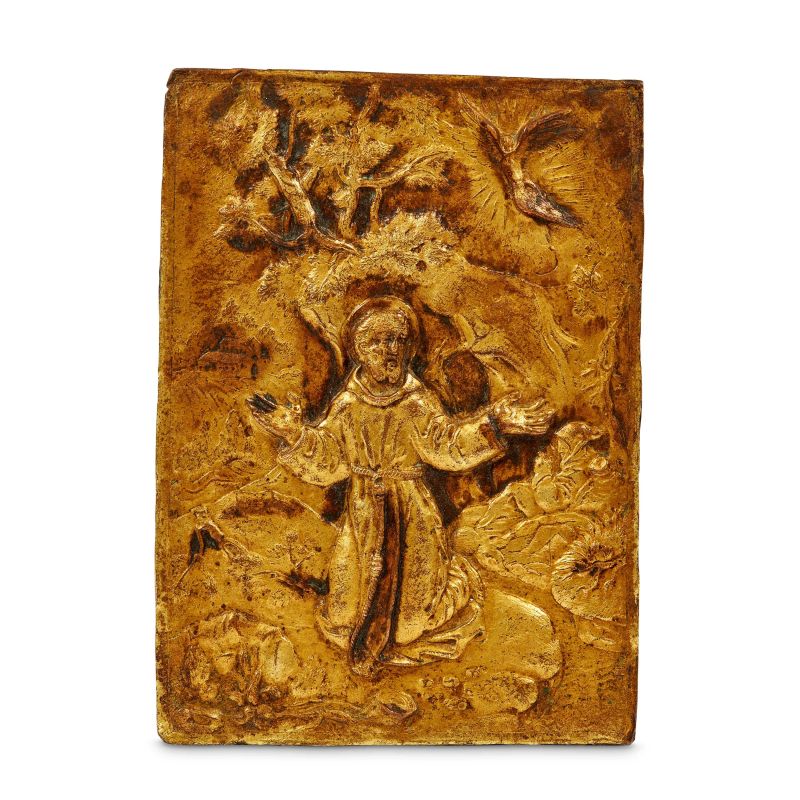



Spain, 16th century, Saint Francis receives the Stigmata, gilted bronze  - Auction PLAQUETTES, MEDALS, AND SMALL BRONZE SCULPTURES FROM THE COLLECTION OF MARIO SCAGLIA AND OTHER PROVENANCES - Pandolfini Casa d'Aste