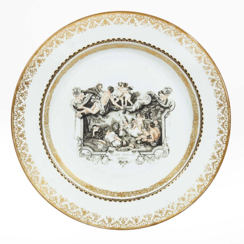 A DISH, INDIA COMPANY, CIRCA 1735-1740  - Auction ONLINE AUCTION | CERAMICA. MAIOLICHE E PORCELLANE DAL XVI AL XIX SECOLO - Pandolfini Casa d'Aste