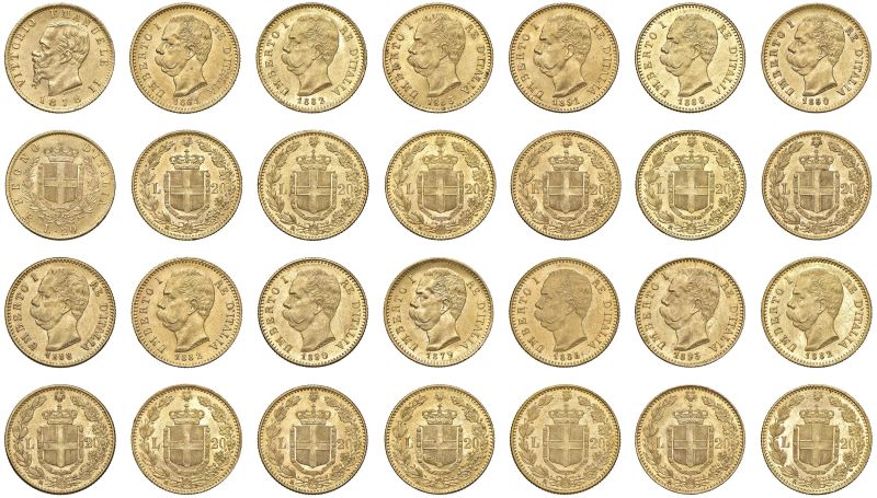 



SAVOIA. REGNO D&rsquo;ITALIA. QUATTORDICI MONETE DA 20 LIRE   - Auction COINS OF TUSCAN MINTS, HOUSE OF SAVOIA AND VENETIAN ZECHINI. GOLD COINS AND MEDALS FOR COLLECTION - Pandolfini Casa d'Aste