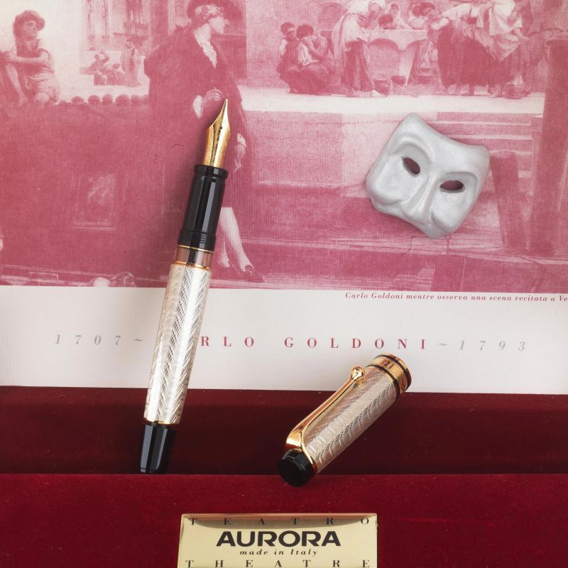 AURORA CARLO GOLDONI 200&deg; ANNIVERSARIO (1707 &ndash; 1793) PENNA STILOGRAFICA EDIZIONE LIMITATA N. 0865/1793  - Asta ASTA A TEMPO | OROLOGI E PENNE - Pandolfini Casa d'Aste