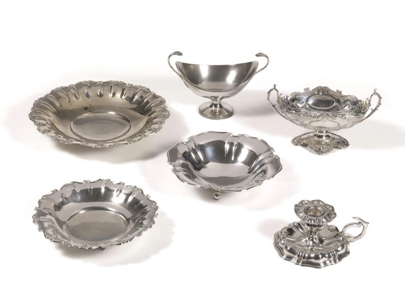 DUE VASCHETTE BIANSATE, SECOLO XX  - Auction TIMED AUCTION | FINE SILVER - Pandolfini Casa d'Aste