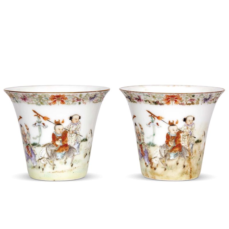 TWO SMALL CUPS, CHINA, HONGXIAN PERIOD, 1916  - Auction Asian Art | &#19996;&#26041;&#33402;&#26415; - Pandolfini Casa d'Aste
