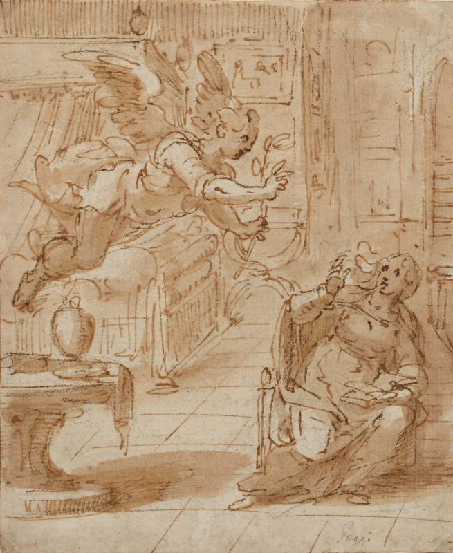 Giovanni Battista Paggi                                                                        - Asta Opere su carta: disegni, dipinti e stampe dal XV al XIX secolo - Pandolfini Casa d'Aste