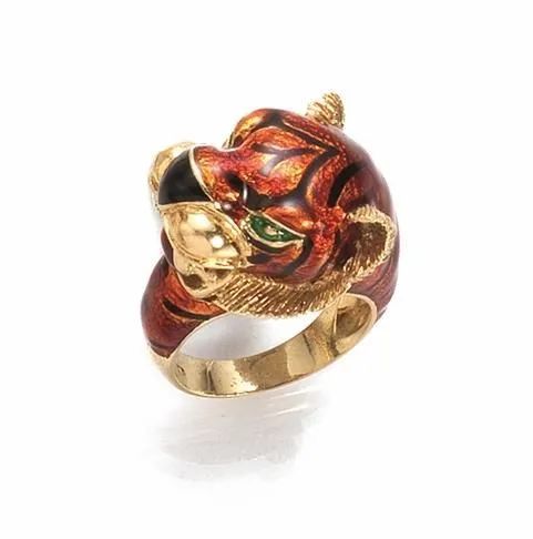 ANELLO IN ORO GIALLO E SMALTI  - Auction Fine Jewels and Watches - Pandolfini Casa d'Aste