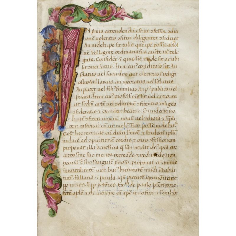 [Summula confessionis]. Italia centrale, seconda metà del XV secolo.  - Asta LIBRI, MANOSCRITTI, AUTOGRAFI E STAMPE - Pandolfini Casa d'Aste